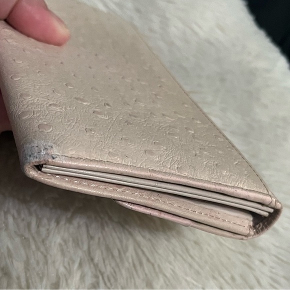 VERSACE Ostrich leather long light pink wallet - Picture 10 of 15